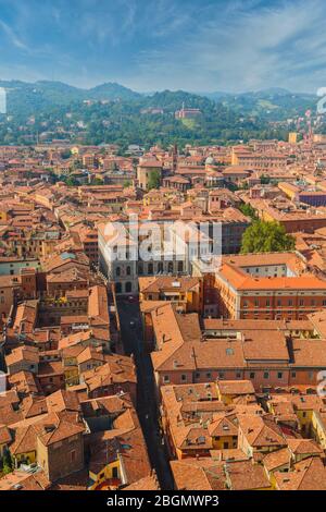 Bologna, Emilia-Romagna, Italy. Overall view of the historic centre of the city. Stock Photo