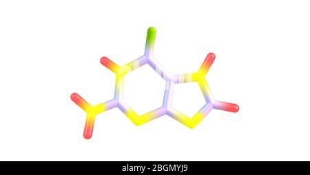 Guanine is one of the four main nucleobases found in the nucleic acids DNA and RNA. 3d illustration Stock Photo