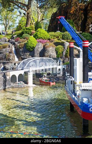 Billund, Denmark - 25 April 2014: Legoland Billund Resort. Famous amusement park and hotel Stock Photo