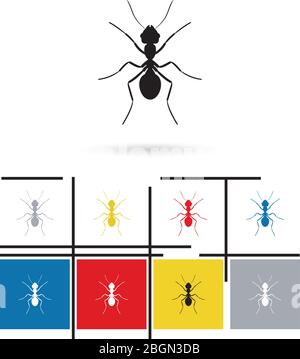 Ant silhouette icon or ant silhouette sign. Vector ant silhouette pictogram or ant silhouette symbol Stock Vector
