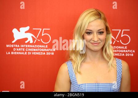 VENICE, ITALY - AUGUST 29: Olivia Hamilton attends the 'First Man' photocall during the 75th Venice Film Festival on August 29, 2018 in Venice, Italy Stock Photo