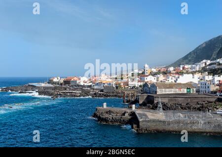 Garachico village viewed from the Mirador del Emigrante, Tenerife, Spain Stock Photo