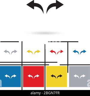 Undo and redo arrows icons or arrows  signs. Vector undo and redo arrows pictograms or arrows  symbols Stock Vector