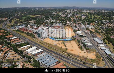 Aerial photo of Melrose Arch precinct Stock Photo