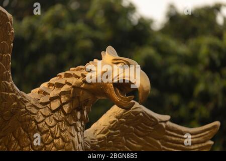 Jakarta, Indonesia - July 13, 2019: Close-up of Garuda, symbol of Indonesia, in the Jakarta Central district, representing unity in diversity. Stock Photo