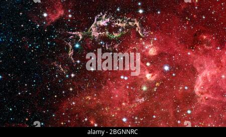Abstract bright colorful universe. Nebula night starry sky in rainbow colors. Multicolor outer space. Elements of this image furnished by NASA. Stock Photo