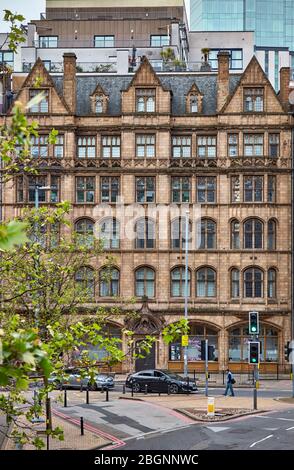 The grade II listed 1904 façade of Queen's College on Paradise Street Birmingham, UK Stock Photo