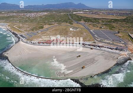 Aerial photo of Strandfontein Pavilion Stock Photo