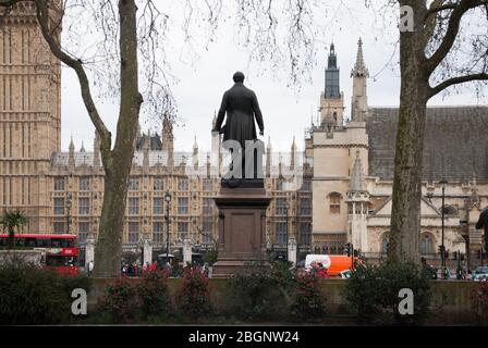 Sir Robert Peel, Statue in Parliament Square, London SW1 by Matthew Noble Stock Photo