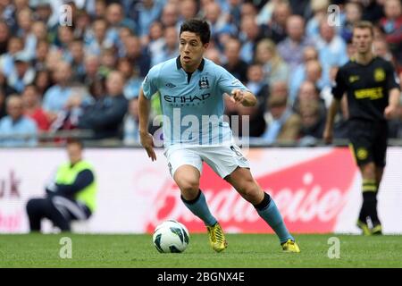 LONDON, ENGLAND Samir Nasri of Manchester City during the The FA Cup With Budweiser Final match between Manchester City & Wigan Athletic at Wembley Stadium in London on Saturday May 11th 2013. (Credit: MI News) Stock Photo