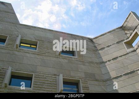 Examples of modern architecture at Ives Hall on the Cornell University Campus in Ithaca, NY Stock Photo