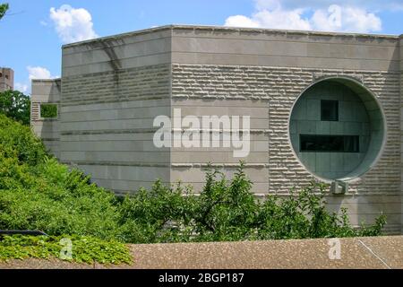 Examples of modern architecture at Ives Hall on the Cornell University Campus in Ithaca, NY Stock Photo