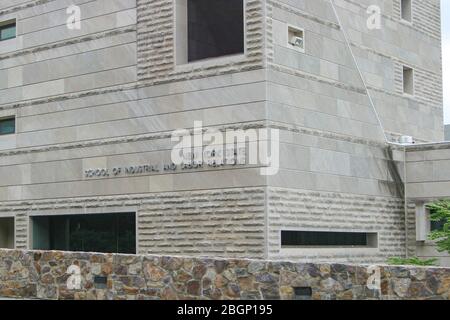 Examples of modern architecture at Ives Hall on the Cornell University Campus in Ithaca, NY Stock Photo