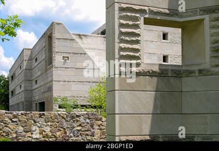 Examples of modern architecture at Ives Hall on the Cornell University Campus in Ithaca, NY Stock Photo