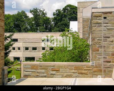 Examples of modern architecture at Ives Hall on the Cornell University Campus in Ithaca, NY Stock Photo