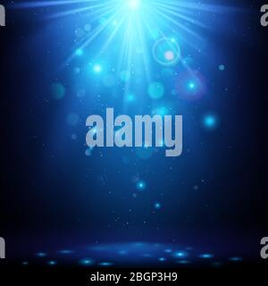 Blue magic bokeh light background. Abstract magic effect background. EPS 10 Stock Vector