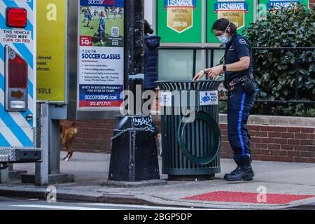 New York, USA. 22nd Apr, 2020. Health professionals are seen in front of Lenox Hill hospital in New York during the Coronavirus COVID-19 pandemic in New York in the United States. Credit: Brazil Photo Press/Alamy Live News Stock Photo