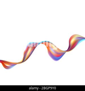 Colorful abstract waves isolated on white background. Multicolor flow effect for your design. EPS 10 Stock Vector