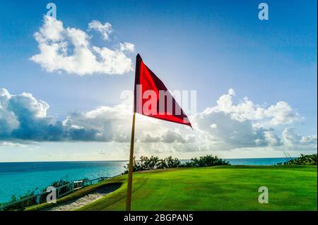 View of ocean from Port Royal Golf Course; Bermuda Stock Photo