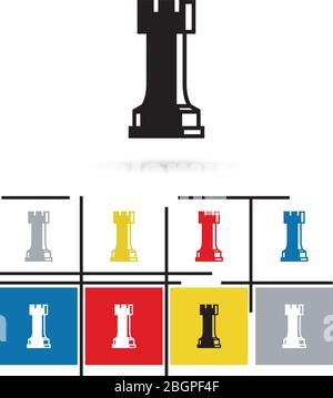 Chess icon set, red, blue, green and orange flat design web buttons ...
