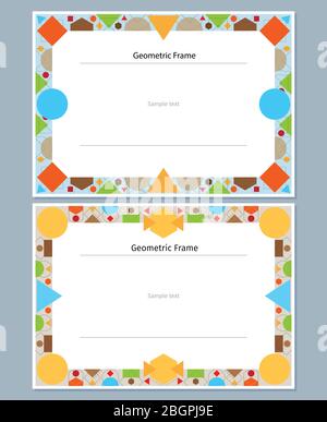Abstract modern geometric frames. Vector geometric templates for business card and brochure Stock Vector