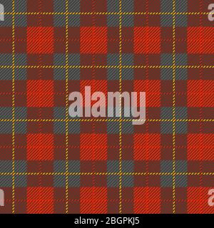 Tartan, plaid seamless scottish pattern of black red and yellow colors. EPS 10 Stock Vector