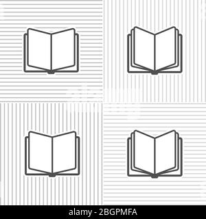 Book icons on stripped background for education and traning Stock Vector