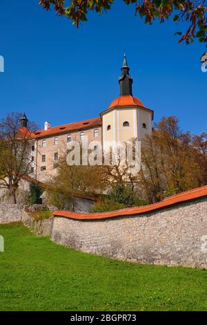 Slovenia, Upper Carniola, Skofja Loka, Loka Castle. Stock Photo