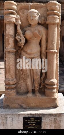 Gwalior, Madhya Pradesh/India - March 15, 2020 : Sculpture of Nayika Stock Photo