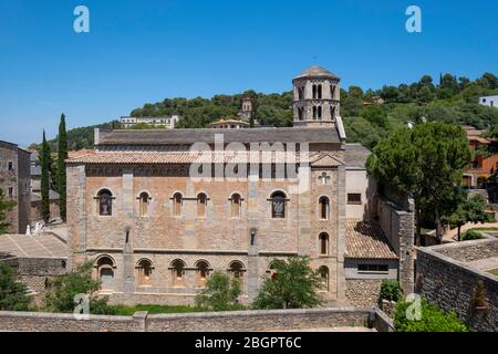 Archeological museum in the Monestir de Sant Pere Galligants Benedictine romanesque monastery in Girona, Catalonia, Spain, Europe Stock Photo
