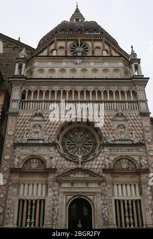 Bergamo, Italy, Lombardy - 22 September 2019: The Basilica of Santa Maria Maggiore dedicated to St Mary, at the Piazza del Duomo, Bergamo citta alta. Stock Photo