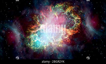 The Crab Nebula is a supernova remnant in the constellation of Taurus. Elements of this image furnished by NASA Stock Photo