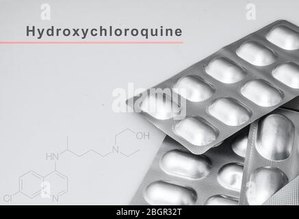 Guwahati, Assam, India. 22nd Apr, 2020. In this photo illustration, tablets of Plaquenil (Hydroxychloroquine) is displayed. Hydroxychloroquine is being suggested as a potential medication that could treat the Coronavirus pandemic. Credit: David Talukdar/ZUMA Wire/Alamy Live News Stock Photo