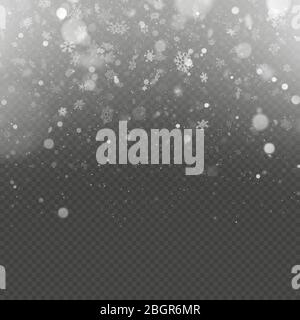 Christmas snow falling overlay effect. EPS 10 vector Stock Vector