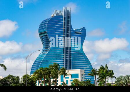 Seminole Hard Rock hotel and casino, the largest guitar shaped building in the world - Hollywood, Florida, USA Stock Photo