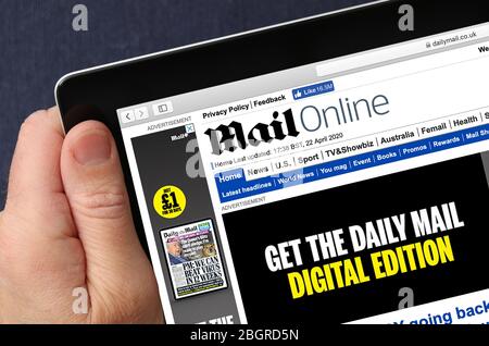Mail Online news website viewed on an iPad Stock Photo