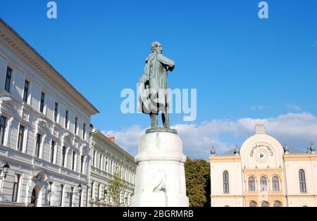 Kossuth Square with Synagogue in Pecs Hungay Stock Photo