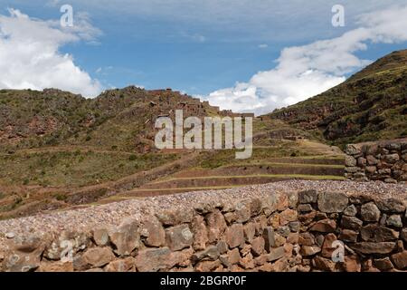 Archeological site in Pisac, Peru Stock Photo