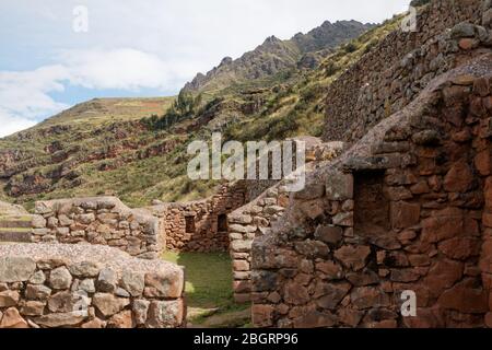 Archeological site in Pisac, Peru Stock Photo