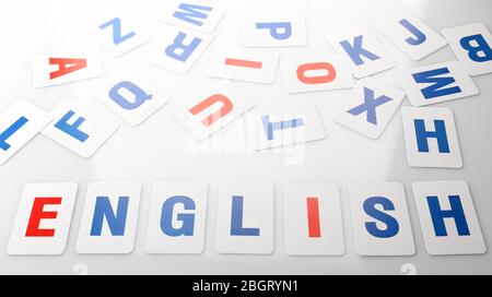 Learning alphabet letters close up Stock Photo