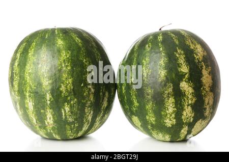 Whole watermelons isolated on white Stock Photo