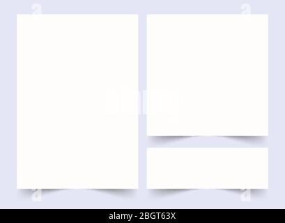 White 3d blank square vector set. Banner , badge ,interface for application illustration Vector eps10 Stock Vector