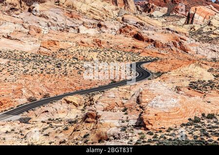 NV00239-00...Nevada - Road in Valley Of Fire State Park. Stock Photo