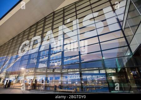 All international flights to Poland were canceled and Polish borders were shut in response to the Coronavirus disease 2019 (COVID-19) threat. Gdansk L Stock Photo