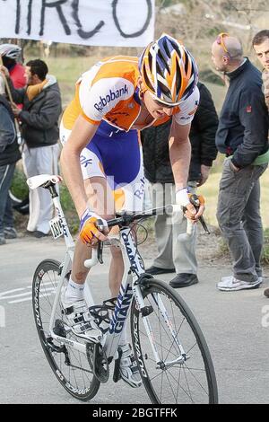 Francesco Ginanni of Serramenti PVC Diquigiovanni-Androni Giocattoli  the Tirreno Adriatico 2009, Stage 4 cycling race,Foligno - Montelupone (171 Km) on March 14, 2009 in Foligno, Italie - Photo Laurent Lairys / DPPI Stock Photo