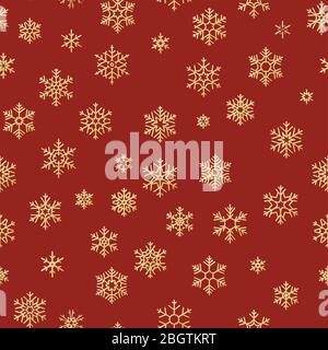 Christmas seamless pattern from white snowflakes on red background. EPS 10 Stock Vector