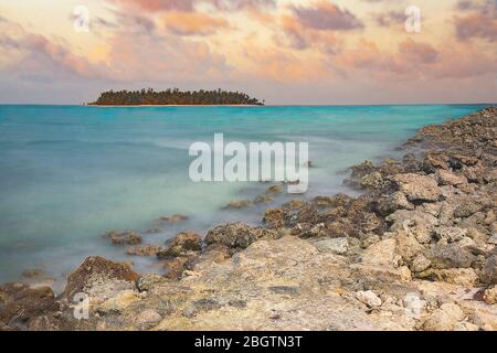 Long exposure shot of Johnny Cay in San Andres Island Stock Photo