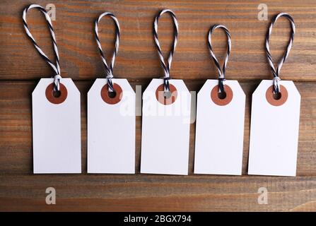Tallies on wooden background Stock Photo