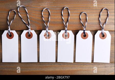 Tallies on wooden background Stock Photo