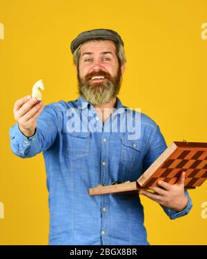 Game strategy concept. Chess lesson. Cognitive development. Chess competition. Board game. Bearded man play chess. Chess figures. Intellectual games. Grandmaster experienced player. Enjoy tournament. Stock Photo